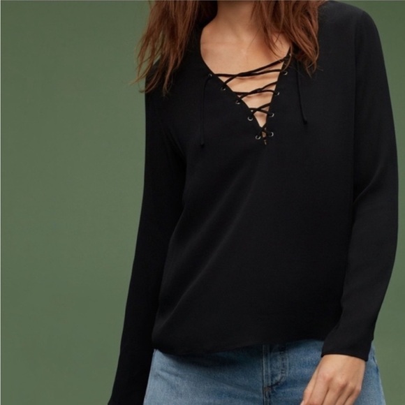 ARITZIA Wilfred Free Redling Lace Up Blouse - Picture 11 of 11
